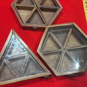 Multipurpose Wooden Partition Box (Hexagon/Triangle Shape)